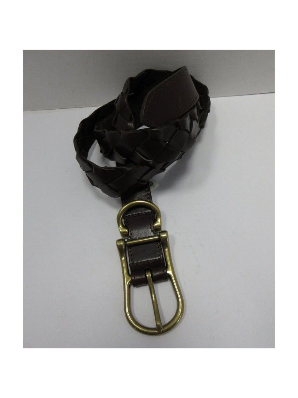 Orvis Belt 44 Leather Braided Woven Casual Brass Buckle Classic
